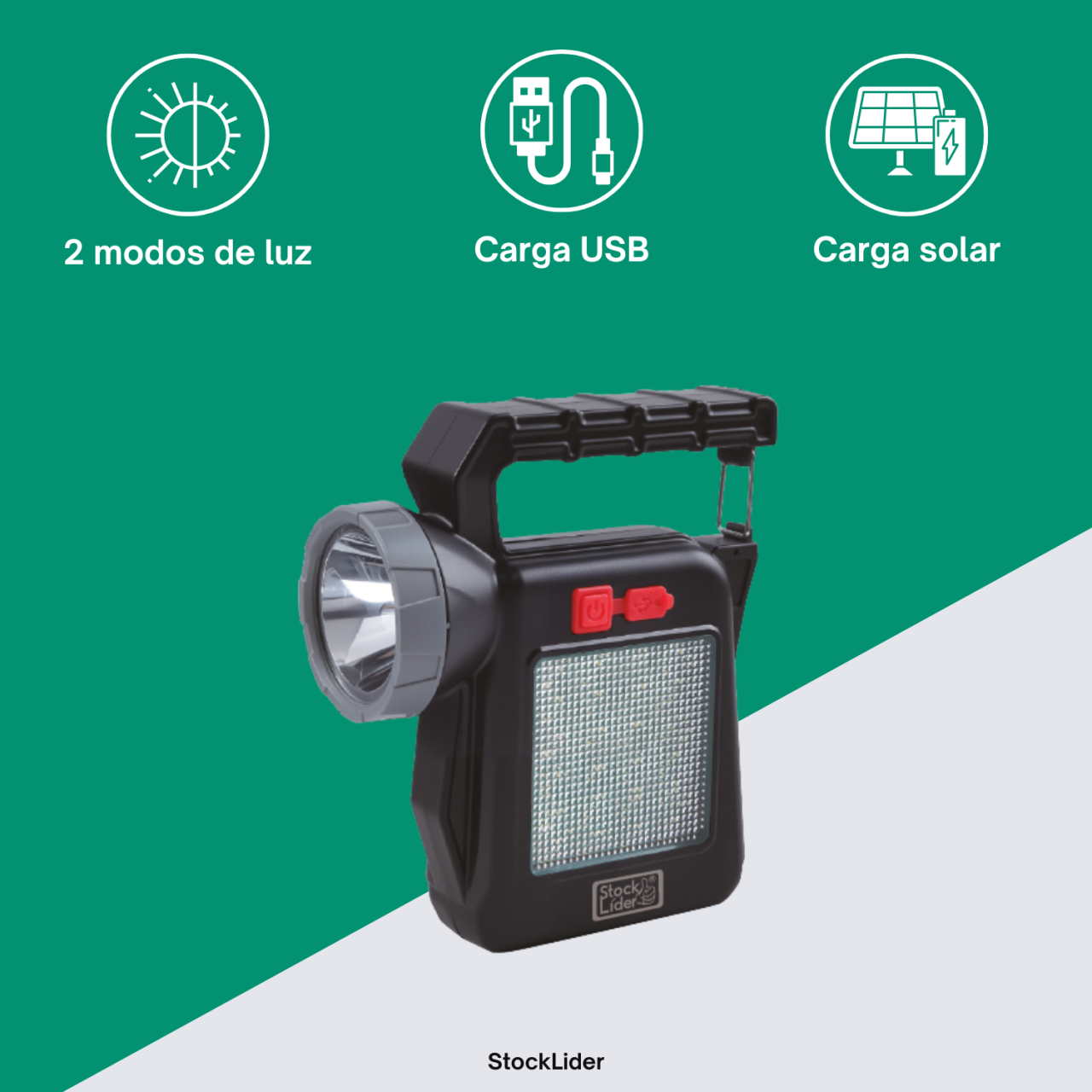 Lámpara Solar LED Portátil Recargable USB-C para Camping y Emergencias